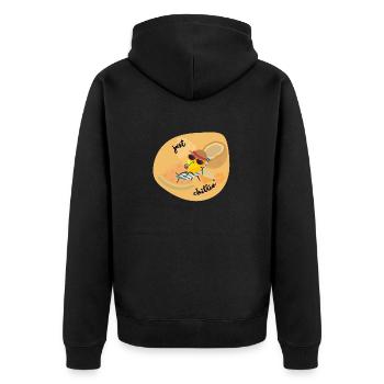 Sommer summer chill relax zitrone faul - Unisex Premium Bio Zip Hoodie - Schwarz - Hinten - Nico (187cm)