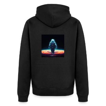 Ukraine Gewinnt Slava Ukaini - Unisex Premium Bio Zip Hoodie - Schwarz - Hinten - Nico (187cm)
