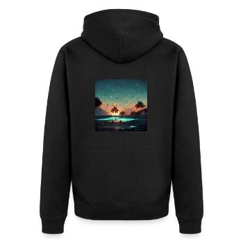 Geburtstagsfeier Im Paradies - Unisex Premium Bio Zip Hoodie - Schwarz - Hinten - Nico (187cm)