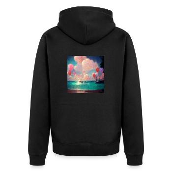 Geburtstagsfeier Im Paradies - Unisex Premium Bio Zip Hoodie - Schwarz - Hinten - Nico (187cm)