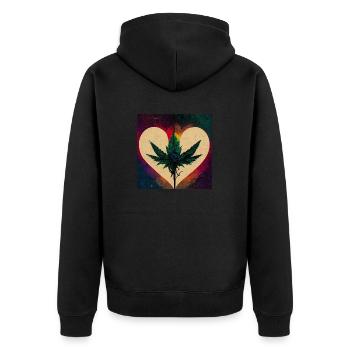 Résumé de l’amour du cannabis - Veste à capuche bio Premium Unisexe - noir - Dos - Nico (187cm)