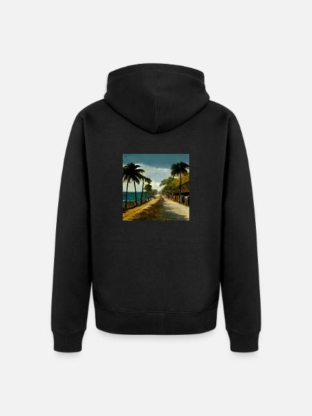 Jamaican Avenue - Unisex Premium Organic Zip Hoodie - black