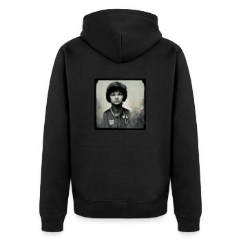 Tschernobyl-malerei - Unisex Premium Bio Zip Hoodie - Schwarz - Hinten - Nico (187cm)