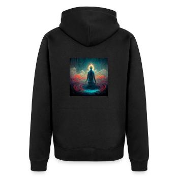 Éveil spirituel - Veste à capuche bio Premium Unisexe - noir - Dos - Nico (187cm)