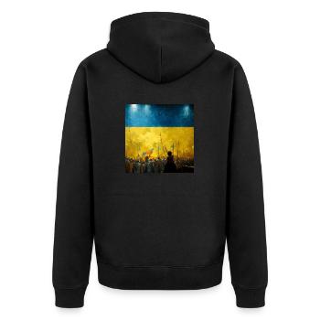 Victoire de l’Ukraine - Veste à capuche bio Premium Unisexe - noir - Dos - Nico (187cm)