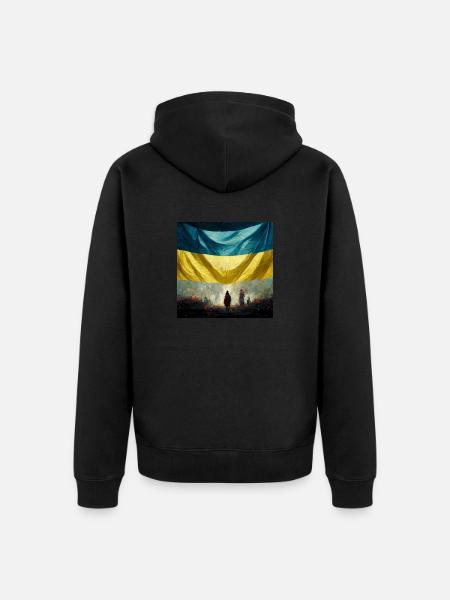 Sieg Der Ukraine - Unisex Premium Bio Zip Hoodie - Schwarz