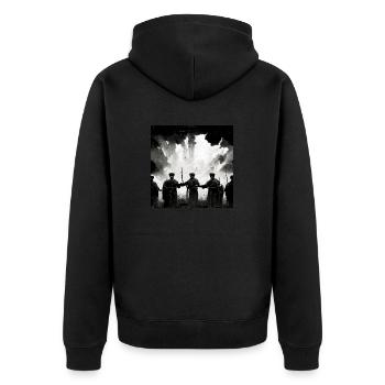 Victory of Ukraine - Unisex Premium Organic Zip Hoodie - black - Back - Nico (187cm)