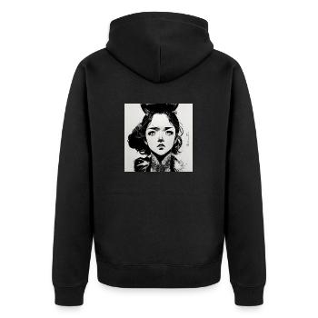 JoJo Charakter Anime - Unisex Premium Bio Zip Hoodie - Schwarz - Hinten - Nico (187cm)