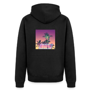 Summer - Unisex Premium Bio Zip Hoodie - Schwarz - Hinten - Nico (187cm)