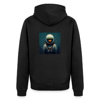 Astronaut painting - Unisex Premium Organic Zip Hoodie - black - Back - Nico (187cm)