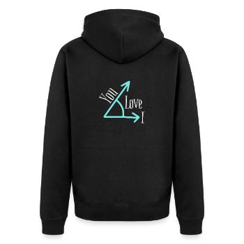 I love you - Unisex Premium Bio Zip Hoodie - Schwarz - Hinten - Nico (187cm)
