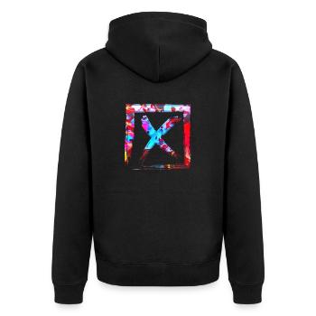 Forme de symbole typographie lettre Alphabet X - Veste à capuche bio Premium Unisexe - noir - Dos - Nico (187cm)