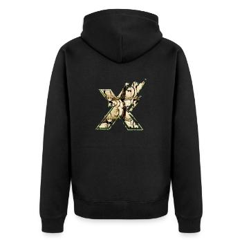 Forme de symbole typographie lettre Alphabet X - Veste à capuche bio Premium Unisexe - noir - Dos - Nico (187cm)