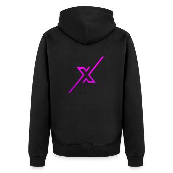 Forme de symbole typographie lettre Alphabet X - Veste à capuche bio Premium Unisexe - noir - Dos - Nico (187cm)