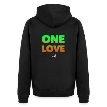 One Love Rastafari - Veste à capuche bio Premium Unisexe - noir - Dos - Nico (187cm)