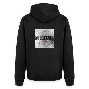 Pas d’excuses, entraînez-vous plus fort! - Veste à capuche bio Premium Unisexe - noir - Dos - Nico (187cm)