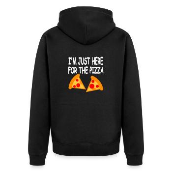 Pizza - Unisex Premium Bio Zip Hoodie - Schwarz - Hinten - Nico (187cm)