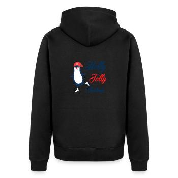 Merry christmas - Unisex Premium Bio Zip Hoodie - Schwarz - Hinten - Nico (187cm)