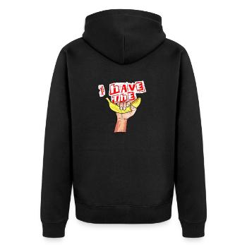 I have the banana - Unisex Premium Organic Zip Hoodie - black - Back - Nico (187cm)
