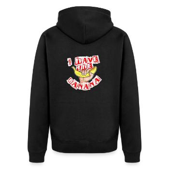 I have the banana - Unisex Premium Organic Zip Hoodie - black - Back - Nico (187cm)