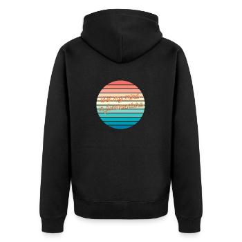 Lost my Mind in Fuerteventura - Unisex Premium Bio Zip Hoodie - Schwarz - Hinten - Nico (187cm)