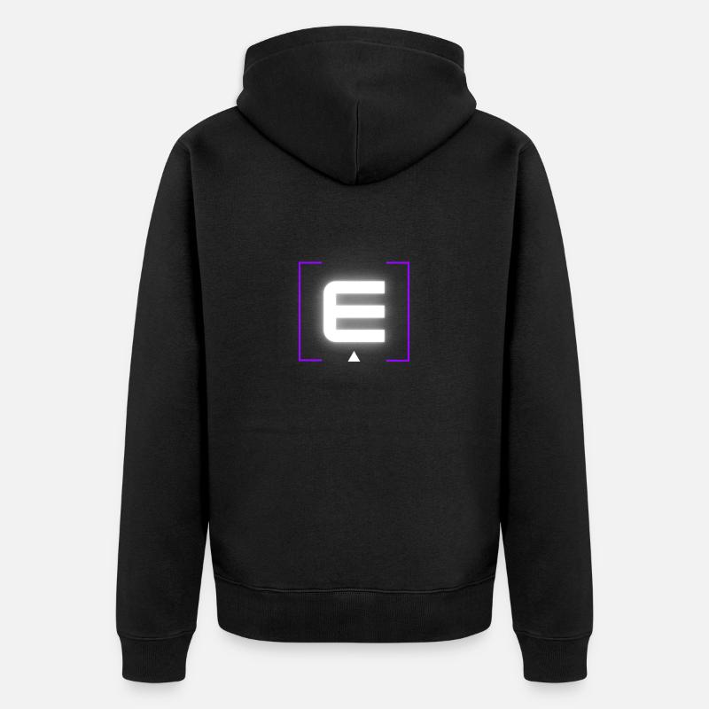 Lettre « E » - Veste à capuche bio Premium Unisexe - noir