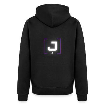 Lettre « J » - Veste à capuche bio Premium Unisexe - noir - Dos - Nico (187cm)