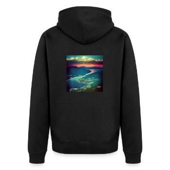 Vue depuis les Blue Mountains - Veste à capuche bio Premium Unisexe - noir - Dos - Nico (187cm)