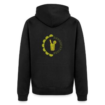 Ambiance estivale - Kiwi Design - Veste à capuche bio Premium Unisexe - noir - Dos - Nico (187cm)