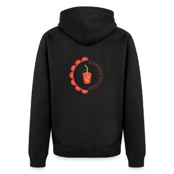 Ambiance estivale - Orange Design - Veste à capuche bio Premium Unisexe - noir - Dos - Nico (187cm)