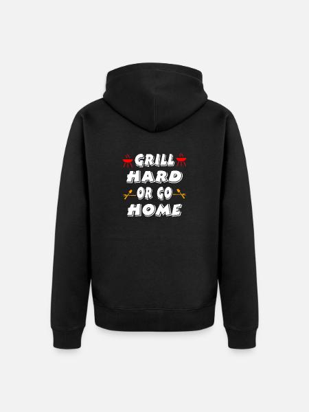 Grill - Unisex Premium Organic Zip Hoodie - black