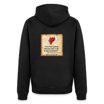 dragon enrhumé - Veste à capuche bio Premium Unisexe - noir - Dos - Nico (187cm)