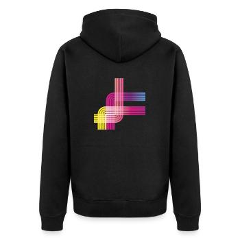 Farbkleckse Kleckse Farbspritzer Maler Geschenk - Unisex Premium Bio Zip Hoodie - Schwarz - Hinten - Nico (187cm)