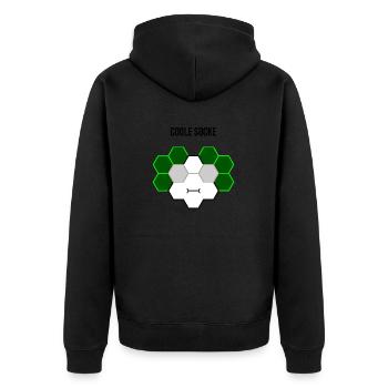 Coole Socke - Unisex Premium Bio Zip Hoodie - Schwarz - Hinten - Nico (187cm)