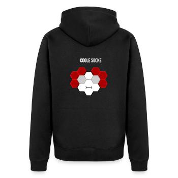 Coole Socke - Unisex Premium Bio Zip Hoodie - Schwarz - Hinten - Nico (187cm)