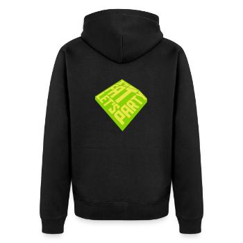 im fat lets party - Unisex Premium Bio Zip Hoodie - Schwarz - Hinten - Nico (187cm)