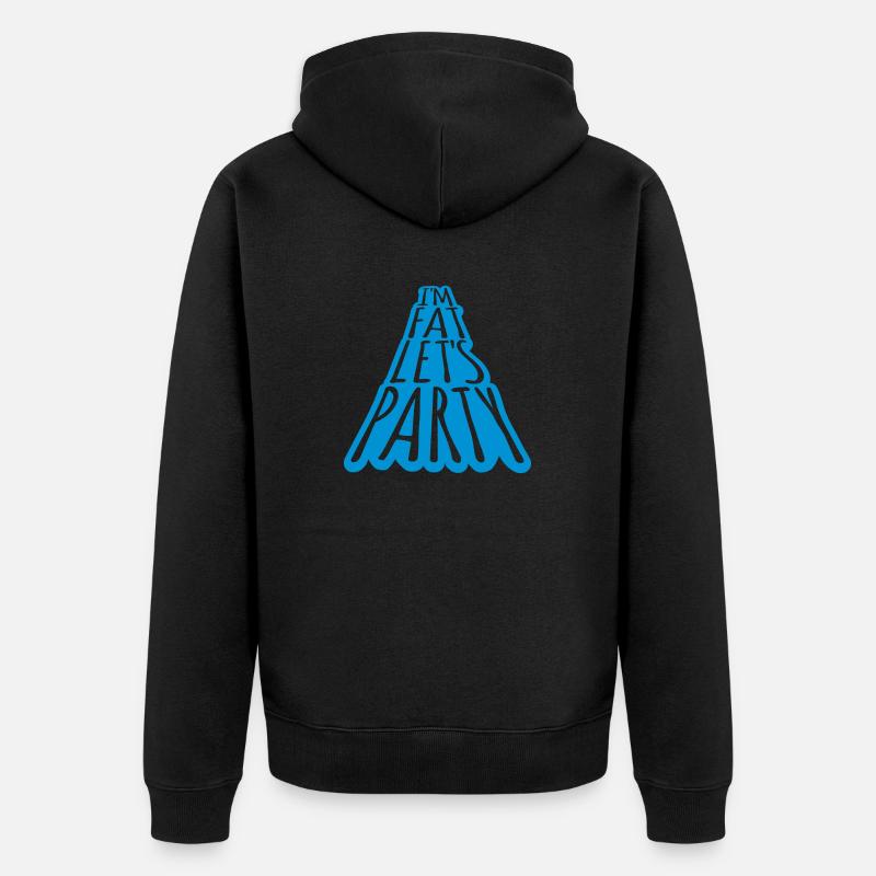 im fat lets party - Unisex Premium Bio Zip Hoodie - Schwarz