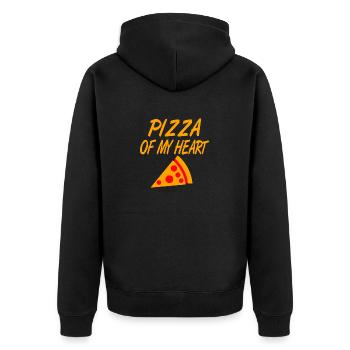 Pizza - Unisex Premium Bio Zip Hoodie - Schwarz - Hinten - Nico (187cm)