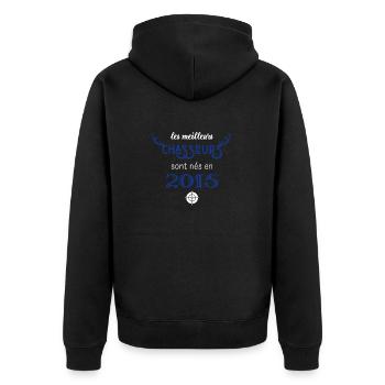 Anniversaire chasseur 2015 - Veste à capuche bio Premium Unisexe - noir - Dos - Nico (187cm)
