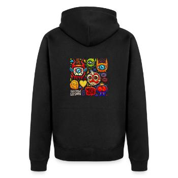 visage fou visage heureux dessin animé visage heureux dessin animé - Veste à capuche bio Premium Unisexe - noir - Dos - Nico (187cm)