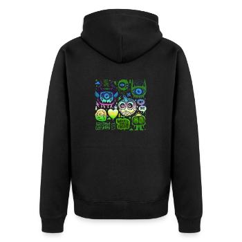 visage fou visage heureux dessin animé visage heureux dessin animé - Veste à capuche bio Premium Unisexe - noir - Dos - Nico (187cm)