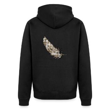 Feather - Unisex Premium Organic Zip Hoodie - black - Back - Nico (187cm)