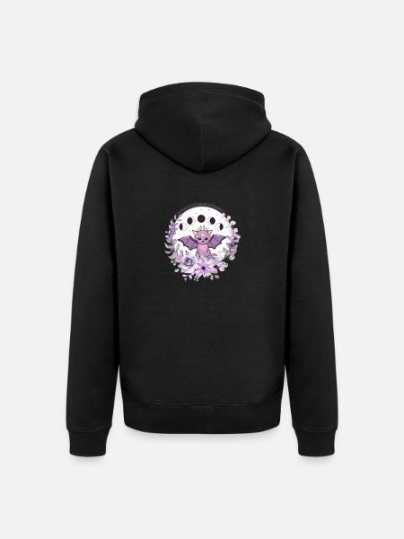Moon Catbat - Unisex Premium Organic Zip Hoodie - black
