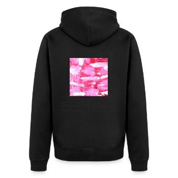 Art Print Peinture abstraite Rose Blanc - Veste à capuche bio Premium Unisexe - noir - Dos - Nico (187cm)