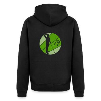 golf golf golfeur tee off - Veste à capuche bio Premium Unisexe - noir - Dos - Nico (187cm)
