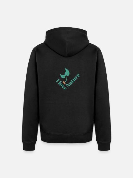I Love Nature - Unisex Premium Organic Zip Hoodie - black
