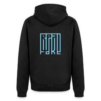 denken falsche positive Gedanken glückliche Meditation - Unisex Premium Bio Zip Hoodie - Schwarz - Hinten - Nico (187cm)
