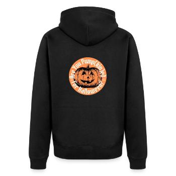 Are You Pump(kin)ed For Halloween? - Unisex Premium Organic Zip Hoodie - black - Back - Nico (187cm)