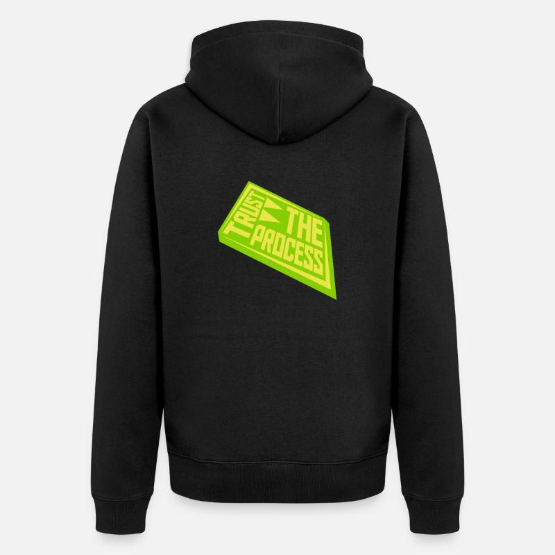 trust the process Zitat - Unisex Premium Bio Zip Hoodie - Schwarz
