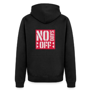 pas de jours de congé devis - Veste à capuche bio Premium Unisexe - noir - Dos - Nico (187cm)